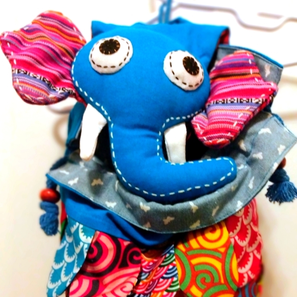 Handmade colorful elephant backpack